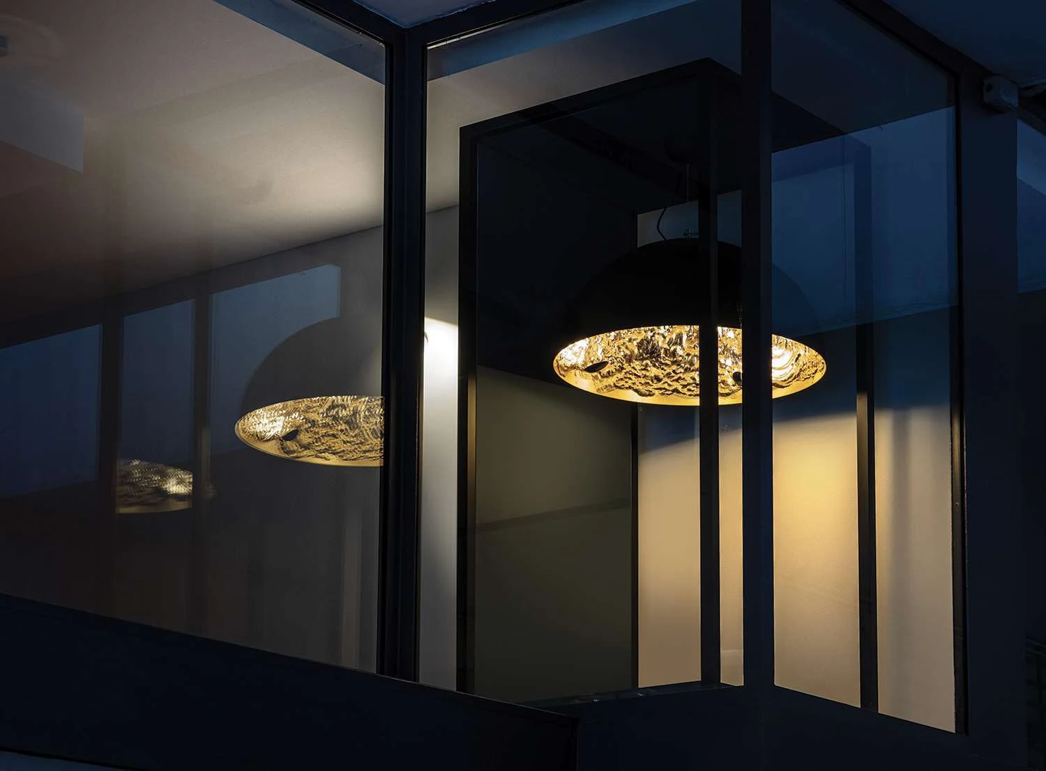 Illuminated lamps in the Catellani & Smith showroom