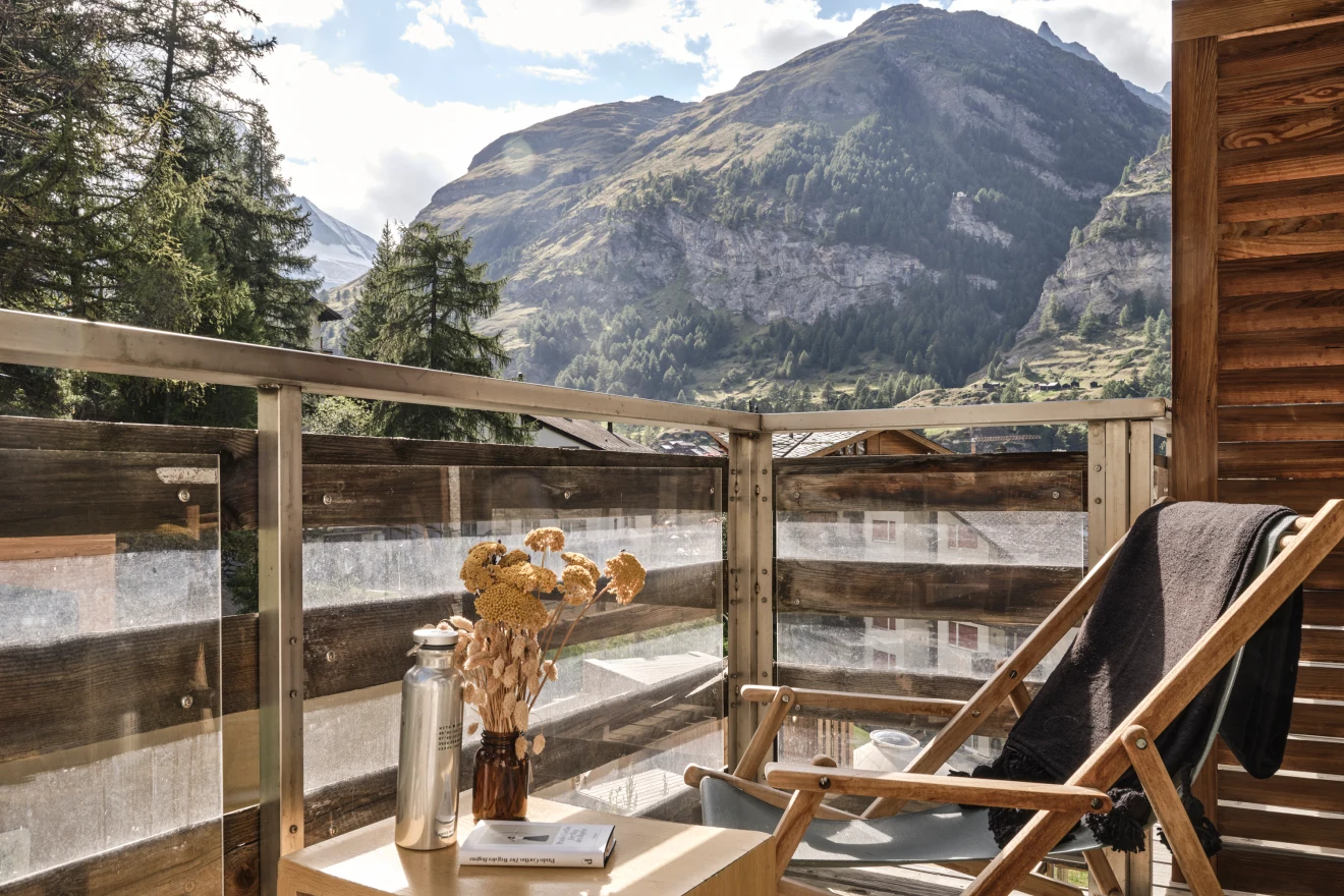 CERVO Mountain Resort terrace and Alpine landscape